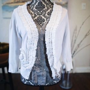 Anthropologie ruffled cardigan